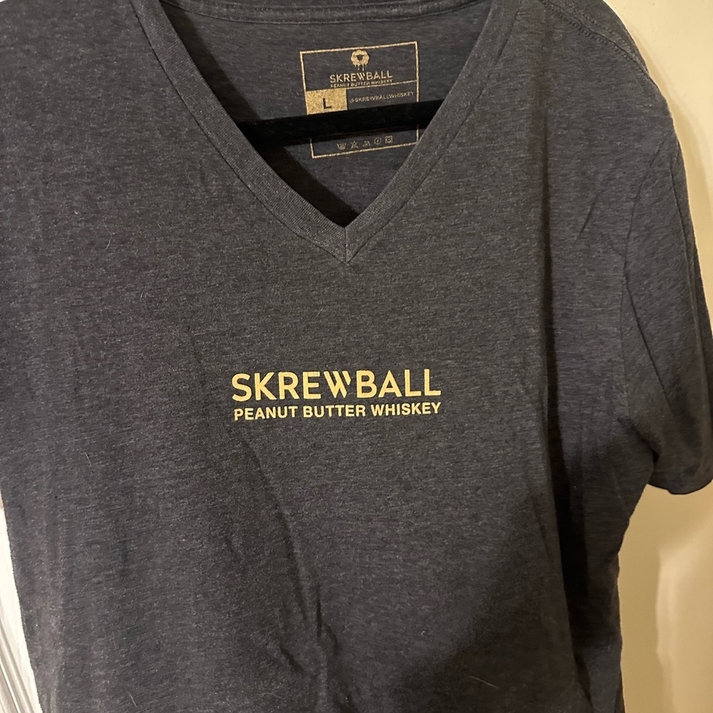 Skrewball Gray V-Neck T-Shirt